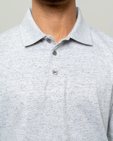 Closeup of a MCK00117 Cutter & Buck Men's Advantage Tri-Blend Space Dye Polo