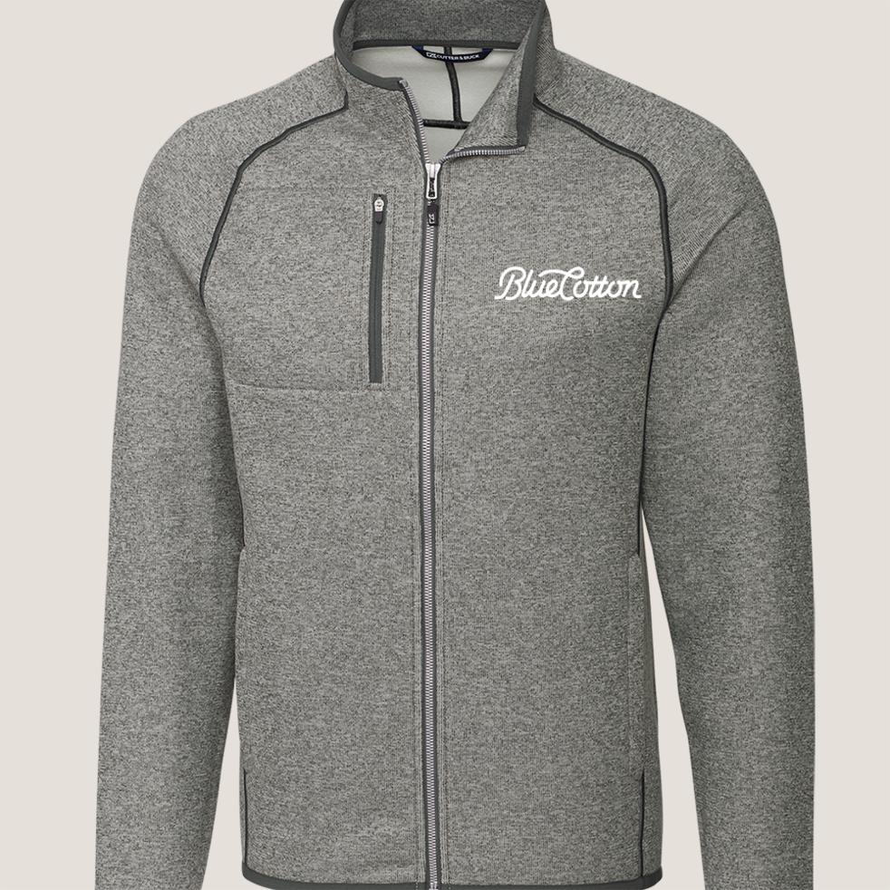 Image of MCO00050 Cutter & Buck Mainsail Sweater-Knit Mens Full Zip Jacket