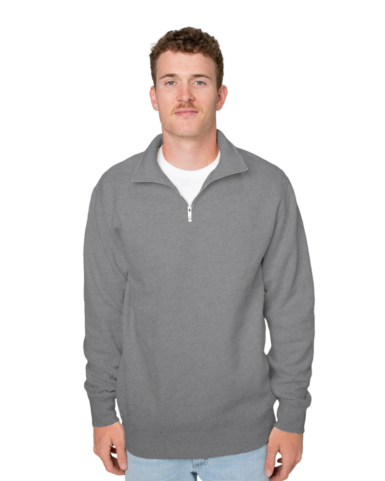 Image of a model wearing a 5125 AS Colour Stencil Half Zip Crew