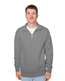 Image of a model wearing 5125 AS Colour Stencil Half Zip Crew