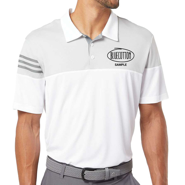 A213 Adidas Heathered 3-Stripes Colorblocked Polo