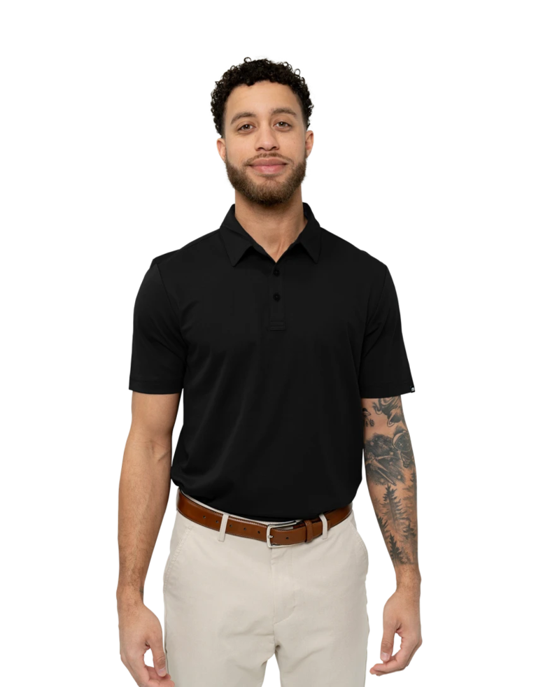 Image of a model wearing a TM1MU411 TravisMathew Oceanside Solid Polo
