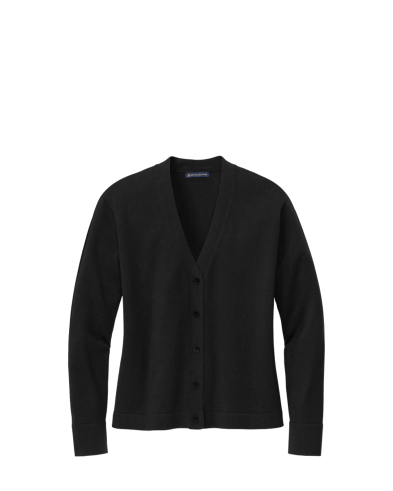 Image of a model wearing a BB18405 Brooks Brothers® Women’s Cotton Stretch Cardigan Sweater