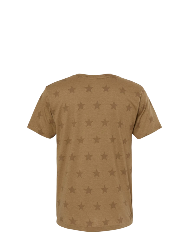 Image of a model wearing a 3929 Code Five Star Print Tee