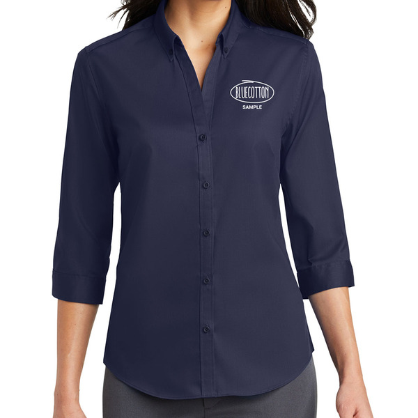 L665 Port Authority Ladies 3/4 Sleeve SuperPro Twill Shirt