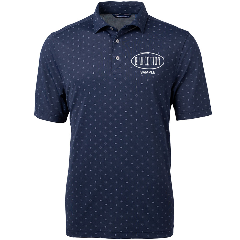 Image of MCK01170 Cutter & Buck Virtue Eco Pique Tile Print Recycled Mens Polo