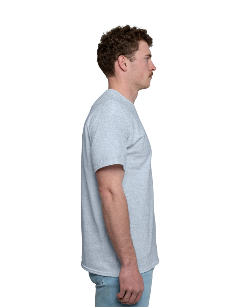 Image of a model wearing a 8000 Gildan DryBlend 50/50 Tee