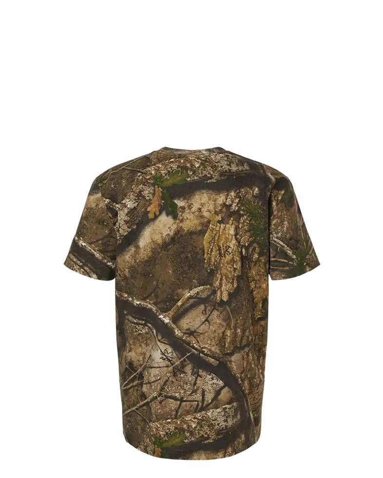 Image of a model wearing a 3980 Code V Realtree Camouflage Short Sleeve T-Shirt 