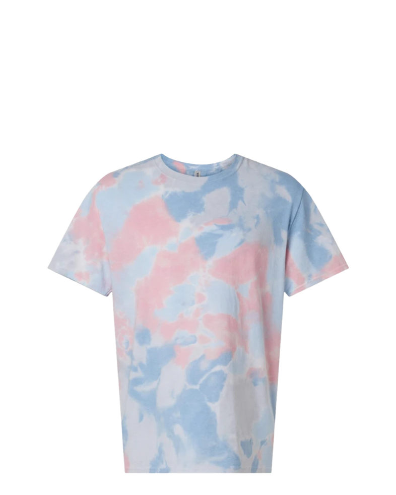 Image of a model wearing a 650DR Dyenomite Dream Tie-Dyed T-Shirt