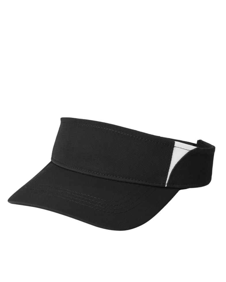 Image of a model wearing a STC13 Sport-Tek Dry Zone Colorblock Visor