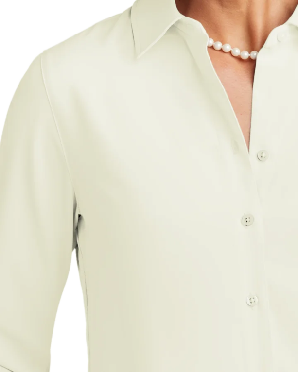 Closeup of a BB18007 Brooks Brothers® Women’s Full-Button Satin Blouse