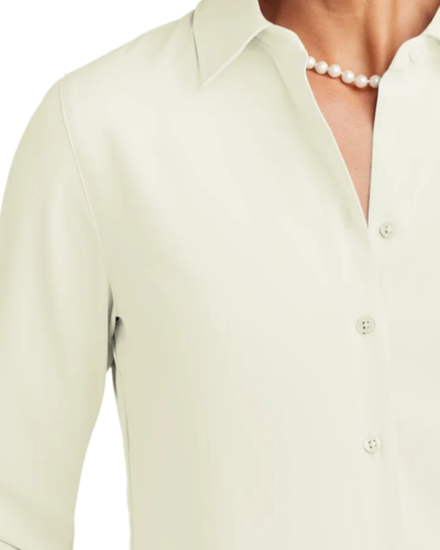 Closeup of a BB18007 Brooks Brothers® Women’s Full-Button Satin Blouse
