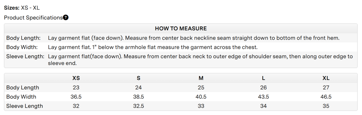 Size chart for a M12402 Marmot Ladies' Rocklin Jacket
