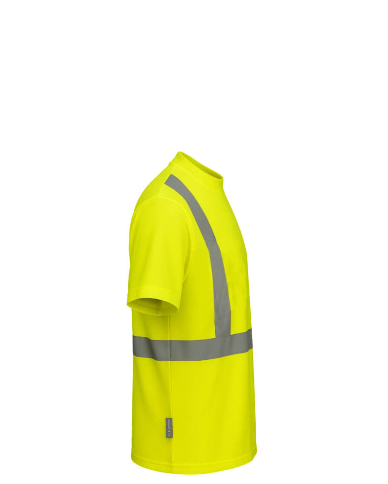 Image of a model wearing a S190 Portwest Hi-Vis Pocket T-Shirt