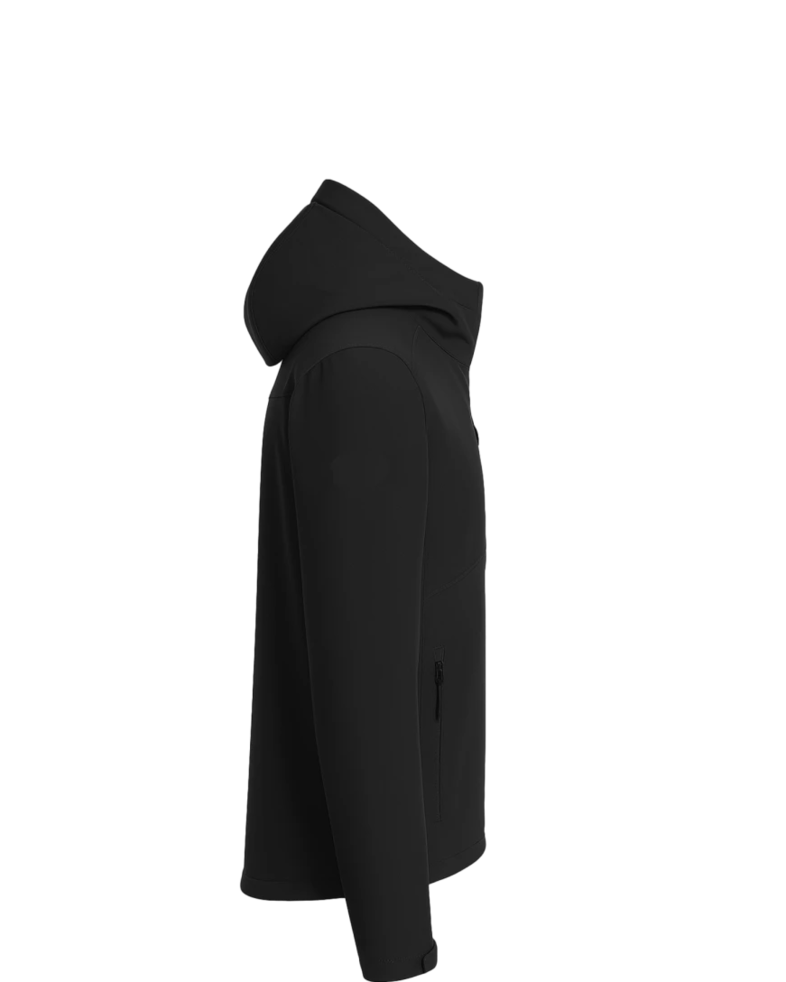 Image of a model wearing a EB536 Eddie Bauer Hooded Soft Shell Parka