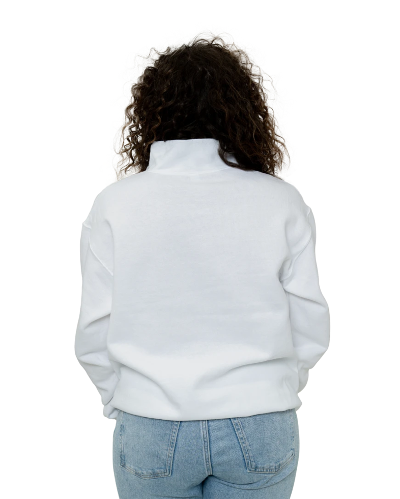 Image of a model wearing a 995M Jerzees Nublend Adult Quarter-Zip Cadet Collar Sweatshirt