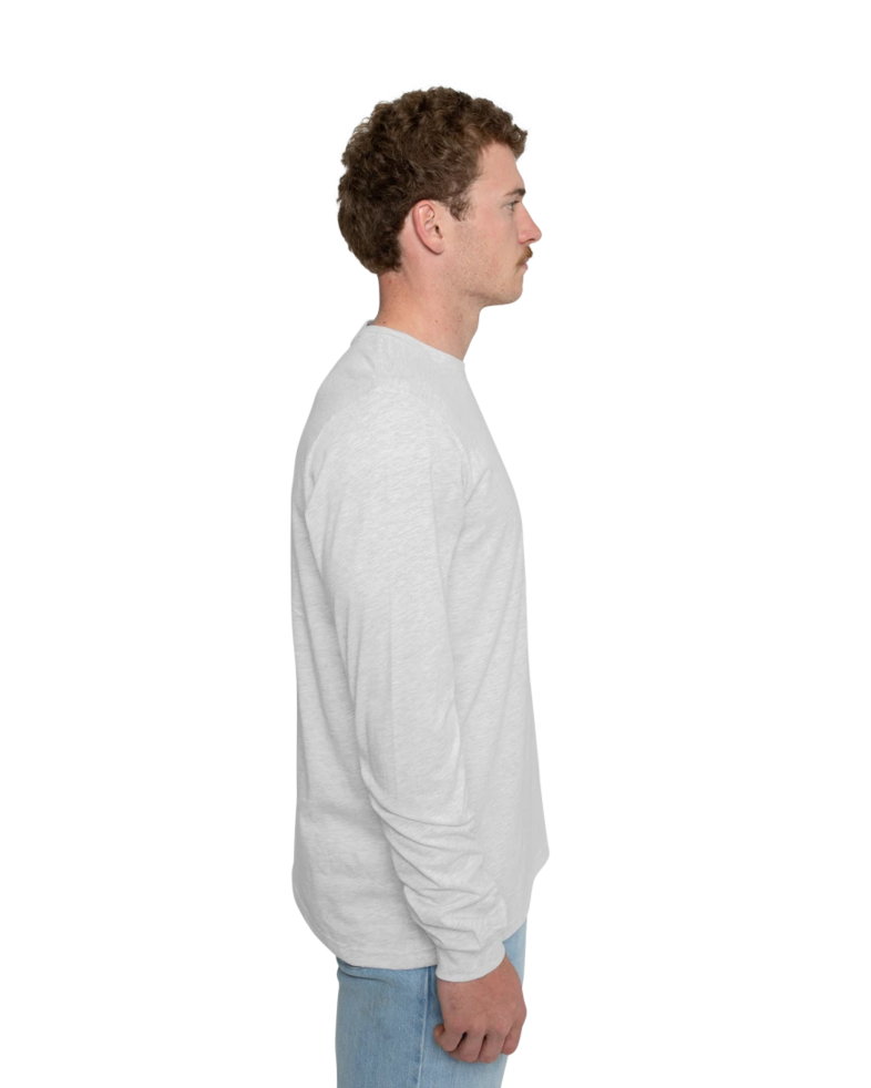 Image of a model wearing a 3501 Bella + Canvas Long Sleeve Jersey Tee