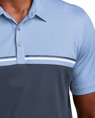 Closeup of a TM1MY401 TravisMathew Sunset Blocked Polo
