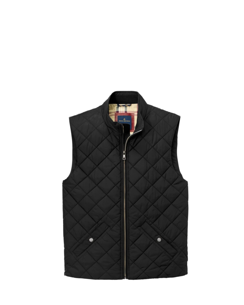 Image of a model wearing a BB18602 Brooks Brothers® Quilted Vest
