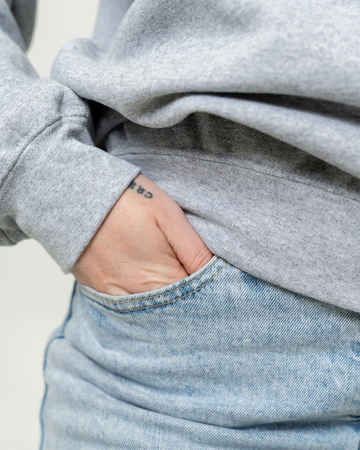 Closeup of a 12000 Gildan Dryblend Crewneck Sweatshirt