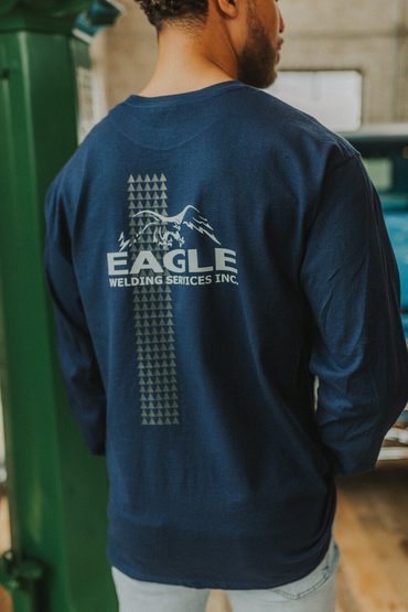 Customer wearing a 2400 Gildan Ultra Cotton Long Sleeve