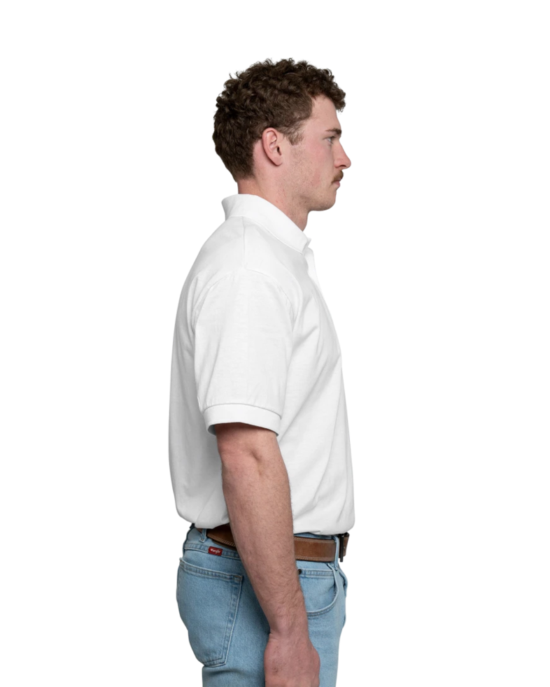 Image of a model wearing a 8800 Gildan 5.6 oz. DryBlend 50/50 Jersey Polo