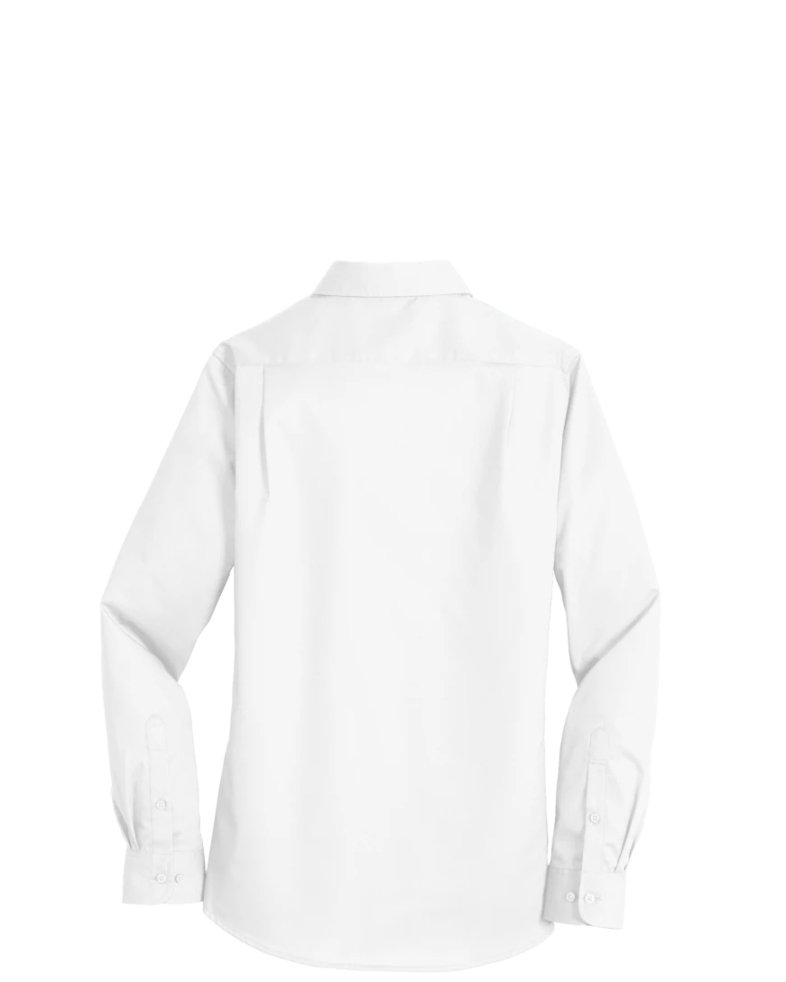 Image of a model wearing a L663 Port Authority Ladies SuperPro Twill Shirt
