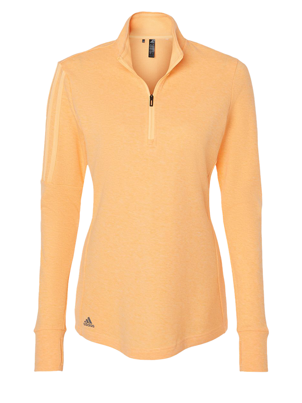 A555 Adidas Women's 3-Stripes Quarter-Zip Sweater