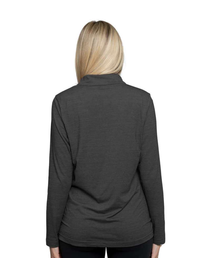 Image of a model wearing a TM1WW003 TravisMathew Ladies Crestview 1/4-Zip