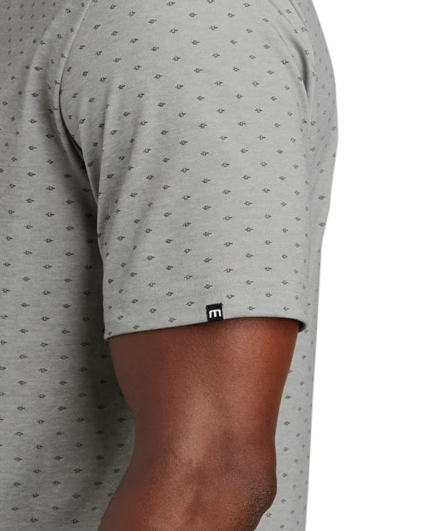 Closeup of a TM1MY403 TravisMathew Oceanside Geo Polo