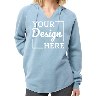 Custom Featured Brands:  PRM2500 Independent Trading Co. Women's Lightweight California Wave Wash Hooded Sweatshirt