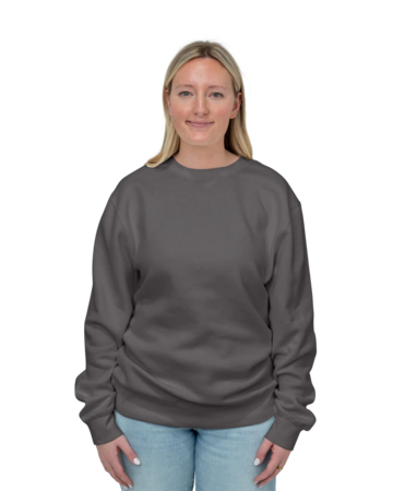 Model wearing a PRM3500 Independent Trading Co. Unisex Midweight Pigment-Dyed Crewneck Sweatshirt