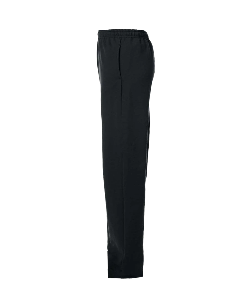 Image of a model wearing a 974MP Jerzees NuBlend Open Bottom Pocketed Sweatpants