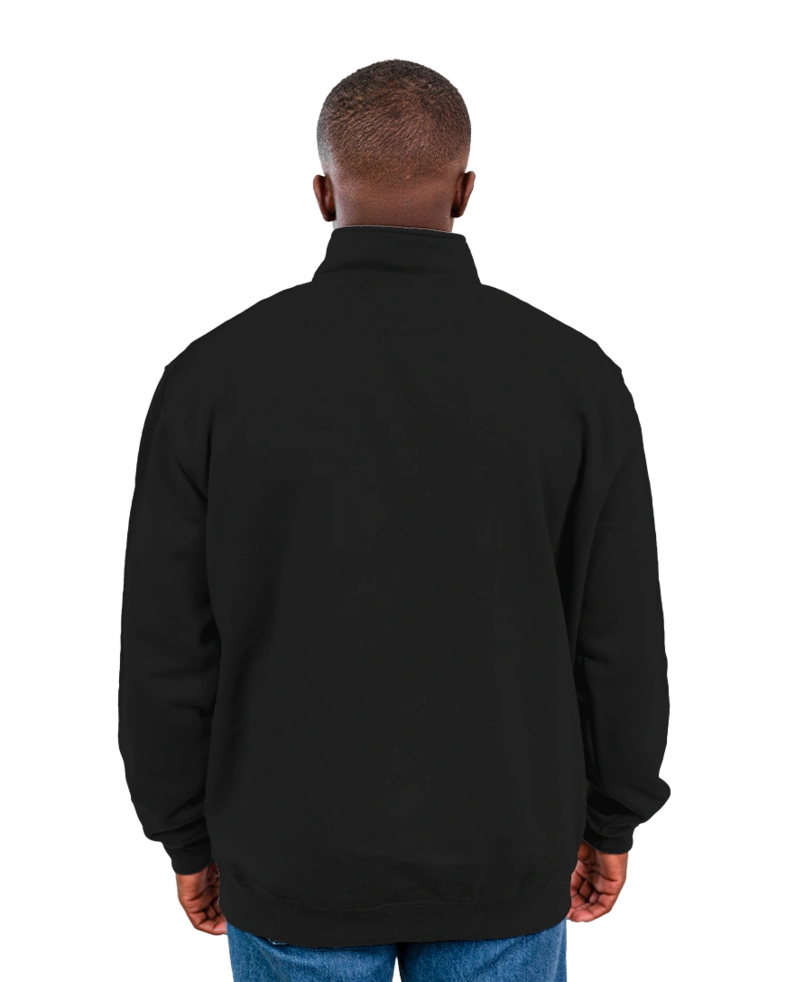 Image of a model wearing a CT105294 Carhartt Midweight 1/4-Zip Mock Neck Sweatshirt