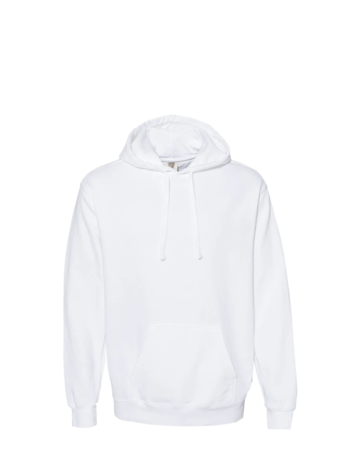 Model wearing a CC1567 Comfort Colors Hooded Pullover Sweatshirt