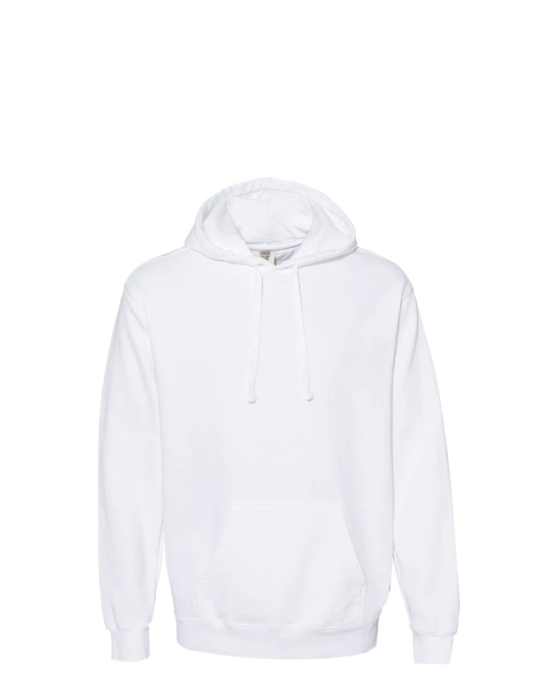 Image of a model wearing a CC1567 Comfort Colors Hooded Pullover Sweatshirt