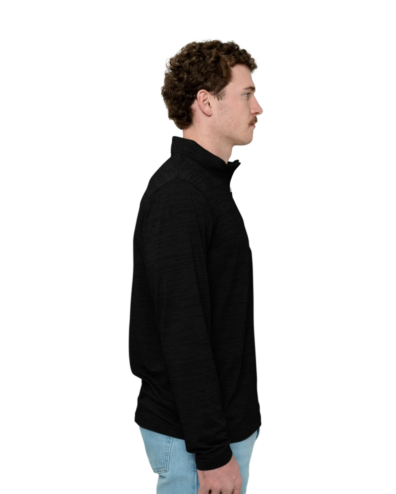 Image of a model wearing a TM1MW452 TravisMathew Crestview 1/4-Zip