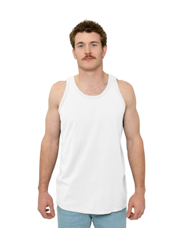 Model wearing a GDH300 ComfortWash by Hanes Garment-Dyed Unisex Tank Top