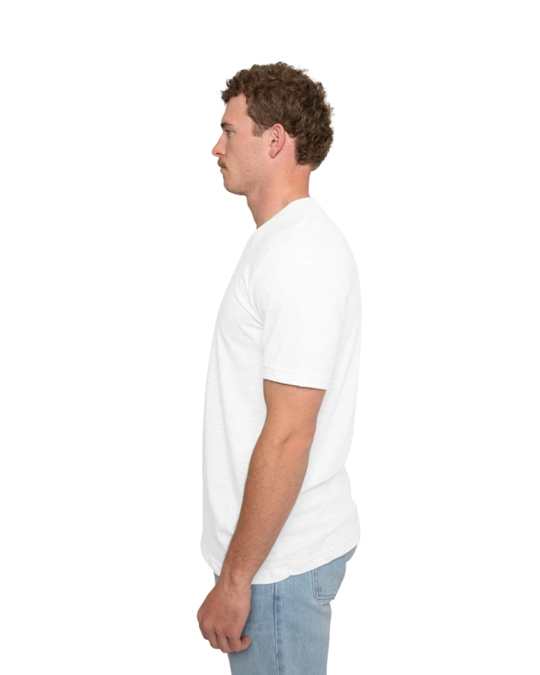 Image of a model wearing a 3005 Bella + Canvas Unisex Jersey Short-Sleeve V-Neck T-Shirt