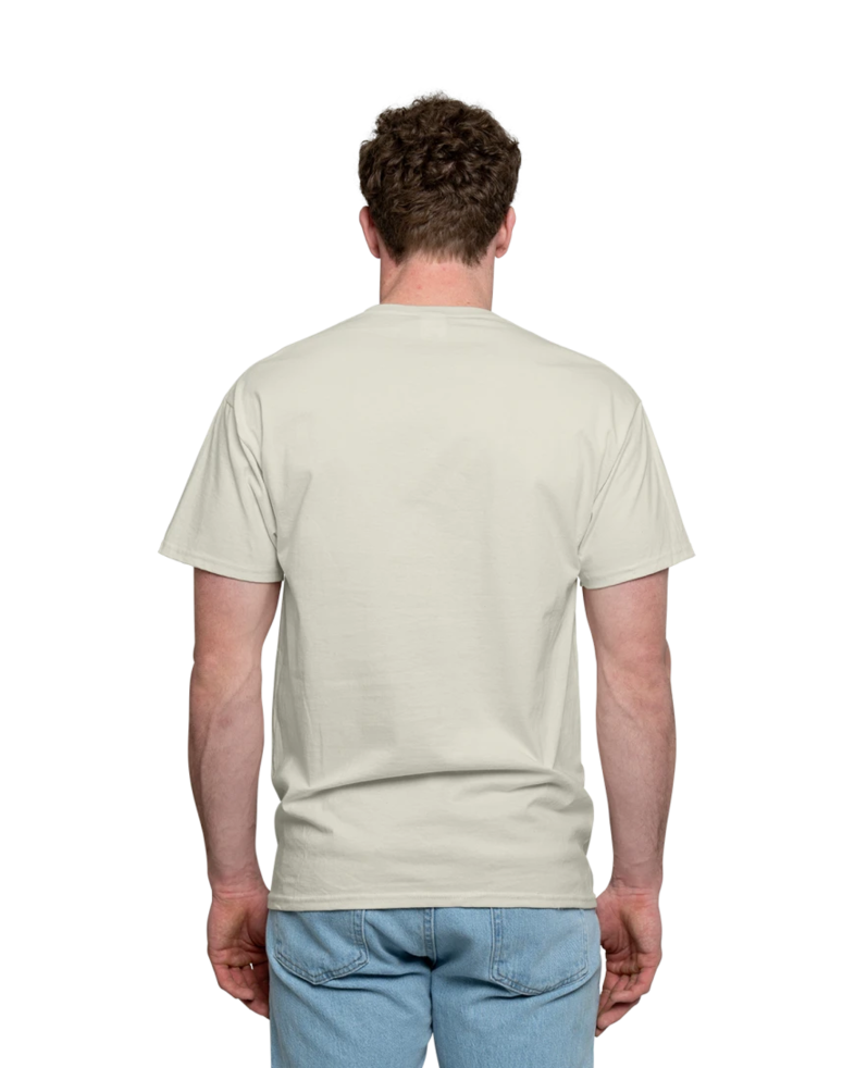 Image of a model wearing a 5250 Hanes Authentic Tagless Tee