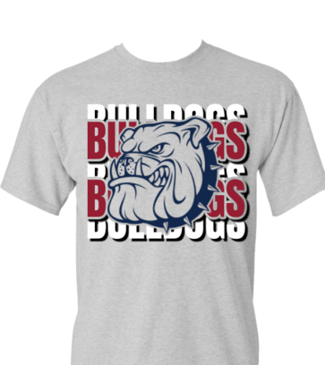 Mascot Name Repeating Bulldogs design idea