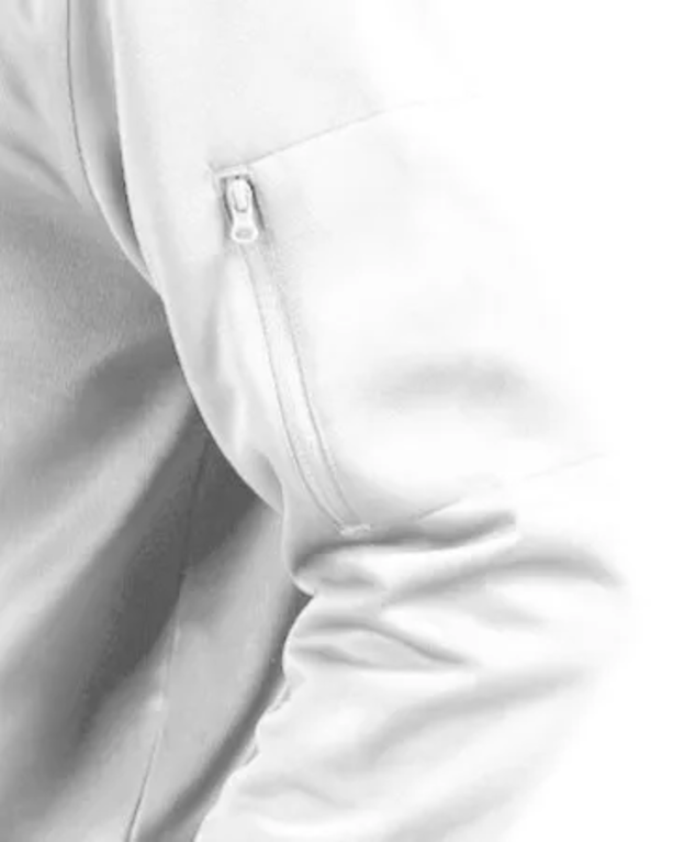 Closeup of a MQK00110 Clique Lift Eco Performance Half Zip Unisex Pullover