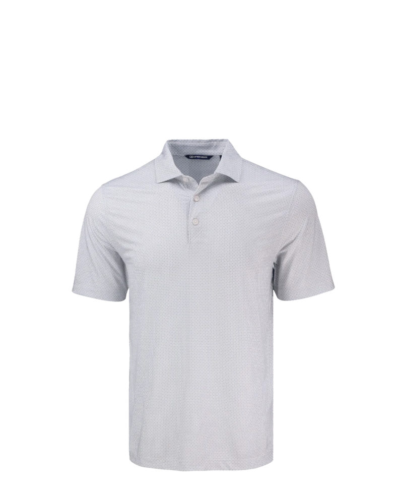 Image of a model wearing a MCK01343 Cutter & Buck Pike Eco Diamond Dot Print Recycled Mens Polo