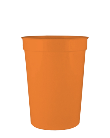Model wearing a S12C 12 oz. Smooth Plastic Stadium Cup