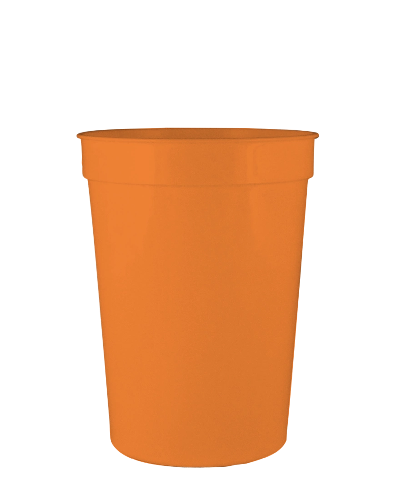 Image of a model wearing a S12C 12 oz. Smooth Plastic Stadium Cup