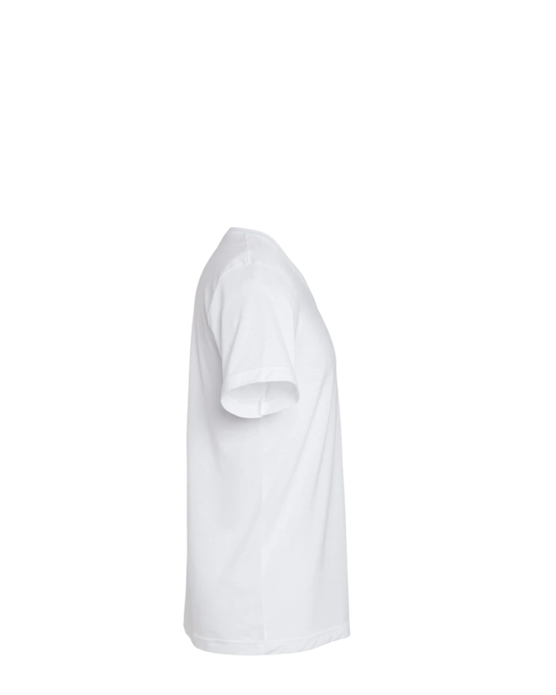 Image of a model wearing a 3005CVC Bella + Canvas Unisex Heather CVC V-Neck Tee