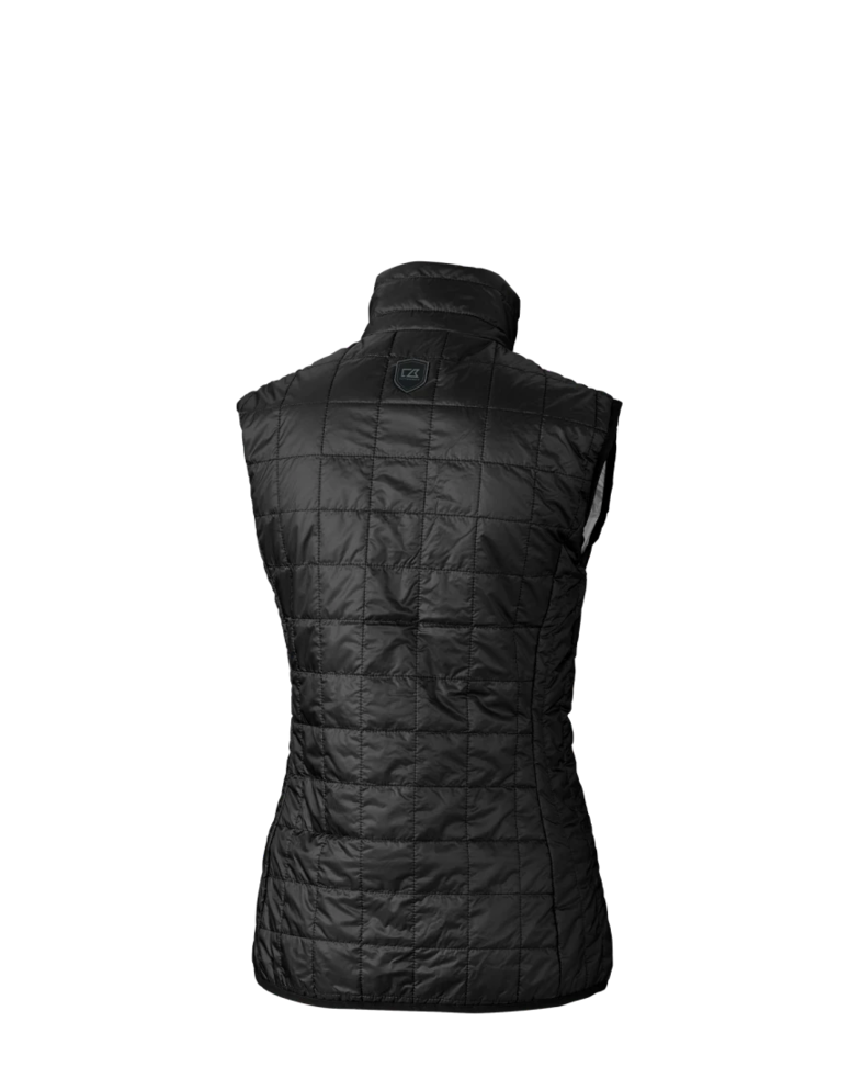 Image of a model wearing a LCO00008 Cutter & Buck Rainier PrimaLoft® Womens Eco Insulated Full Zip Puffer Vest