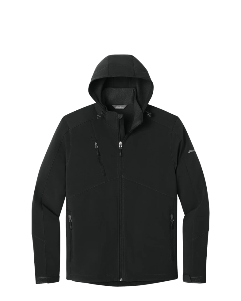 Image of a model wearing a EB536 Eddie Bauer Hooded Soft Shell Parka