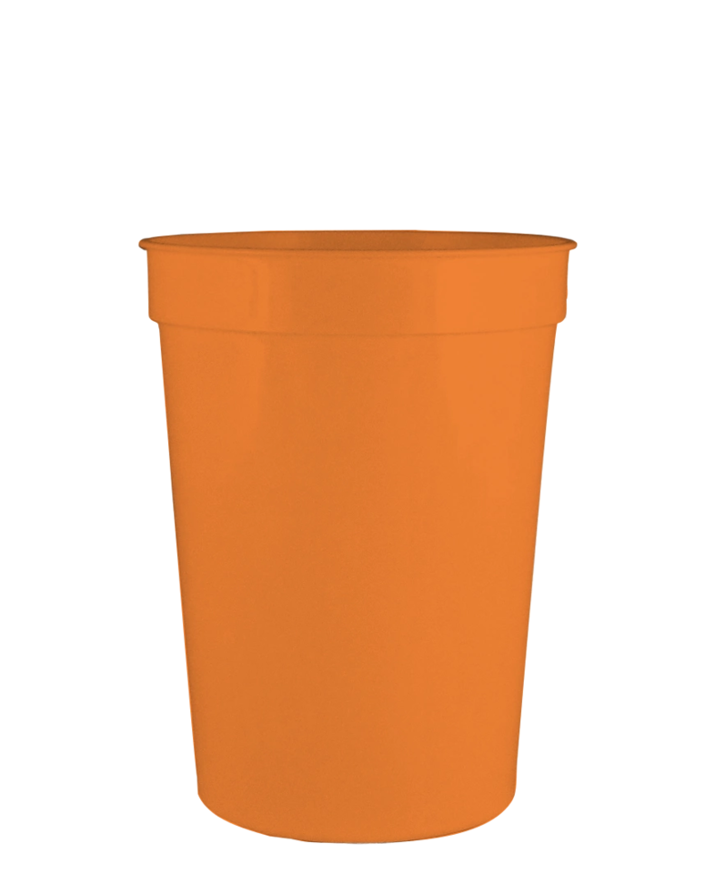 Image of a model wearing a S12C 12 oz. Smooth Plastic Stadium Cup