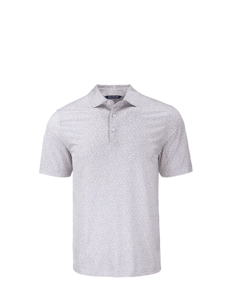 Image of a model wearing a MCK01344 Cutter & Buck Pike Eco Flora Print Recycled Mens Polo